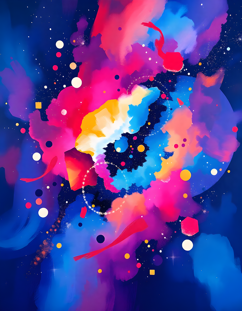 Vibrant Abstract China Map Neon Colors Wall Art