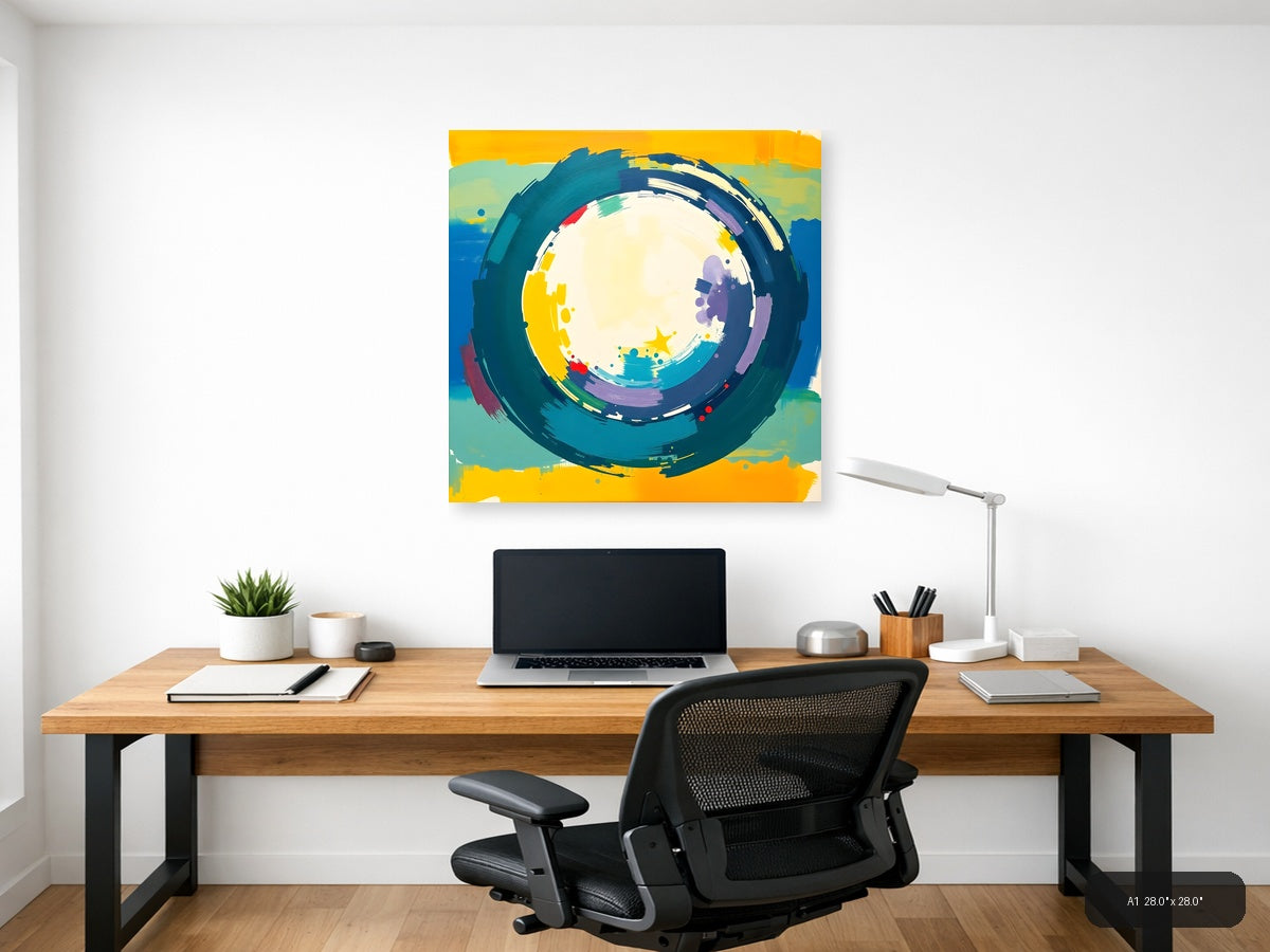 Colorful Abstract Circle with Star - Modern Wall Art — A1 / Office