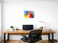 Vibrant Abstract Fox Portrait Splash Wall Art — A4 / Office