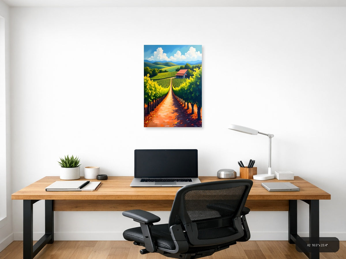 Vineyard Path Landscape Abstract Wall Art — A2 / Office