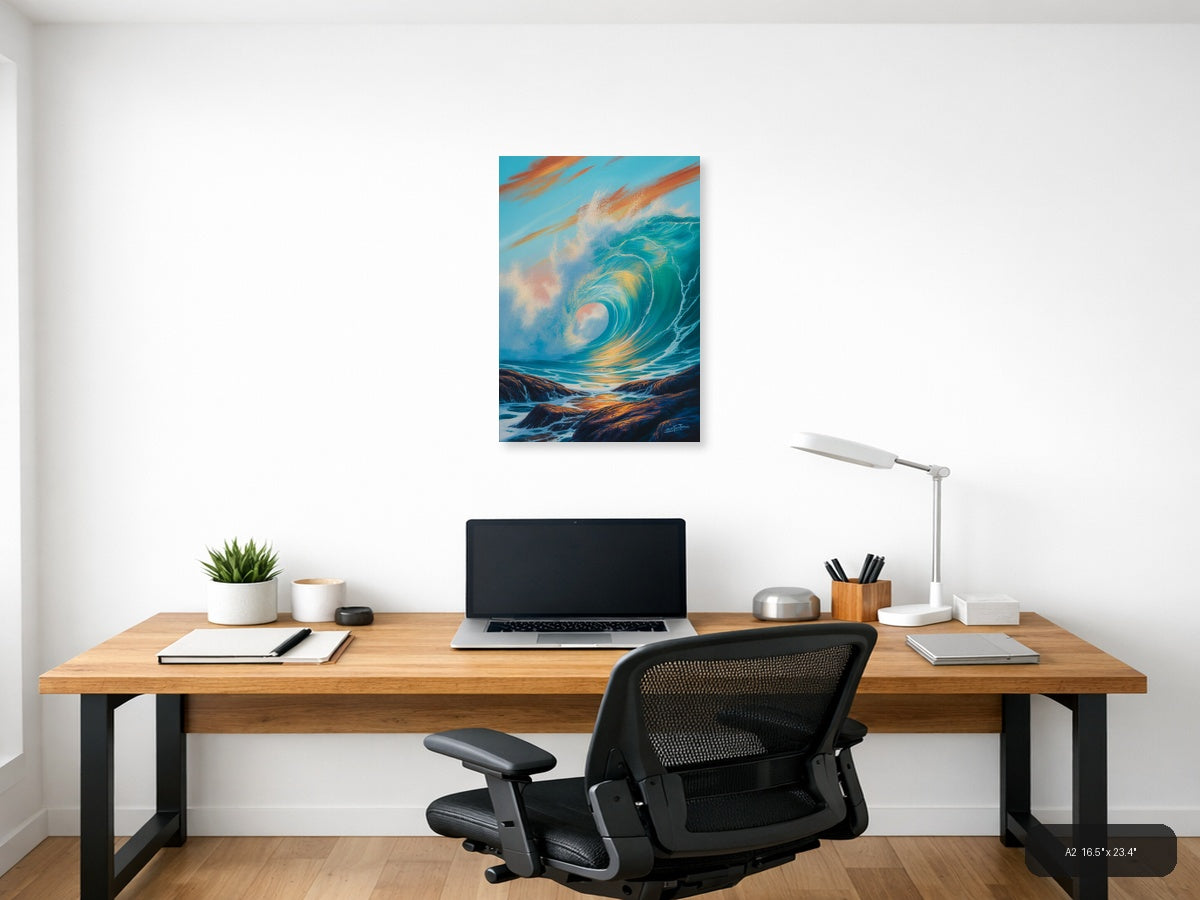 Ocean Horizon — Abstract (Portrait) Canvas Print | Abstract Wall Art | A4 A3 A2 A1 — A2 / Office