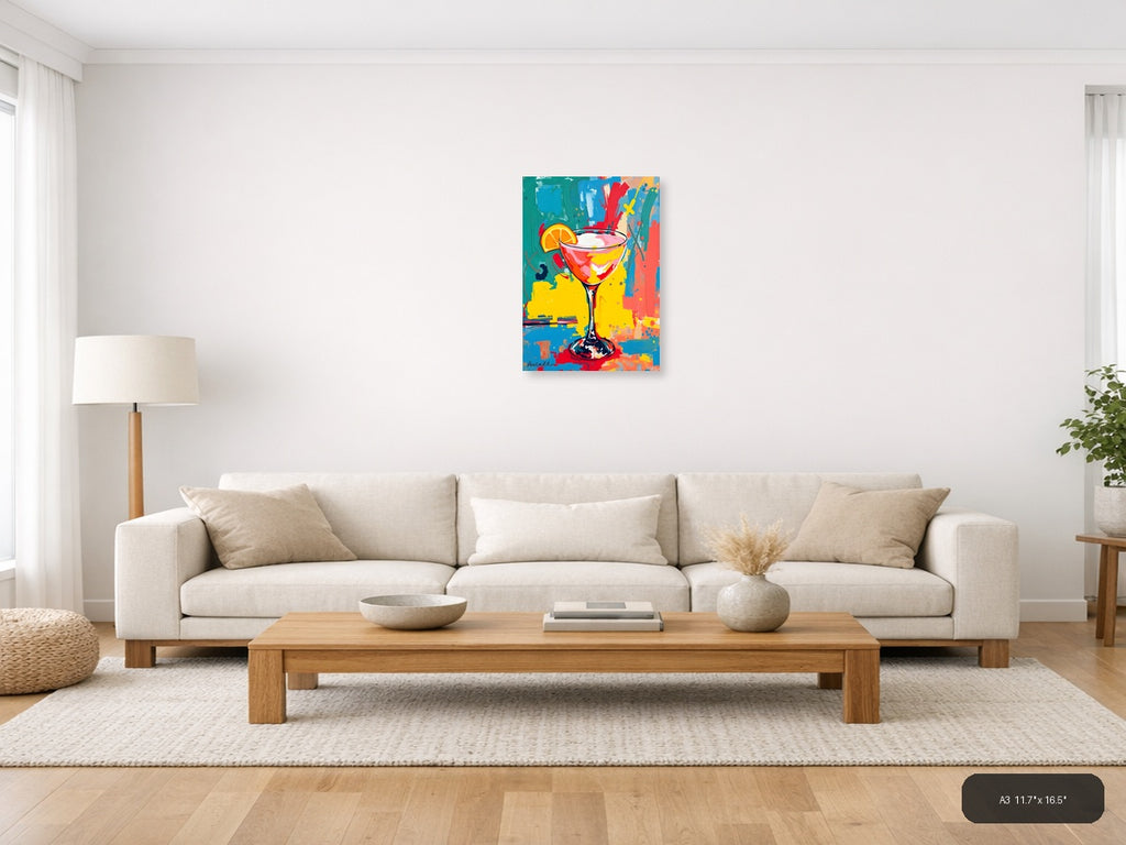 Colorful Cocktail Abstract Pop Art Wall Art — A3 / Living Room