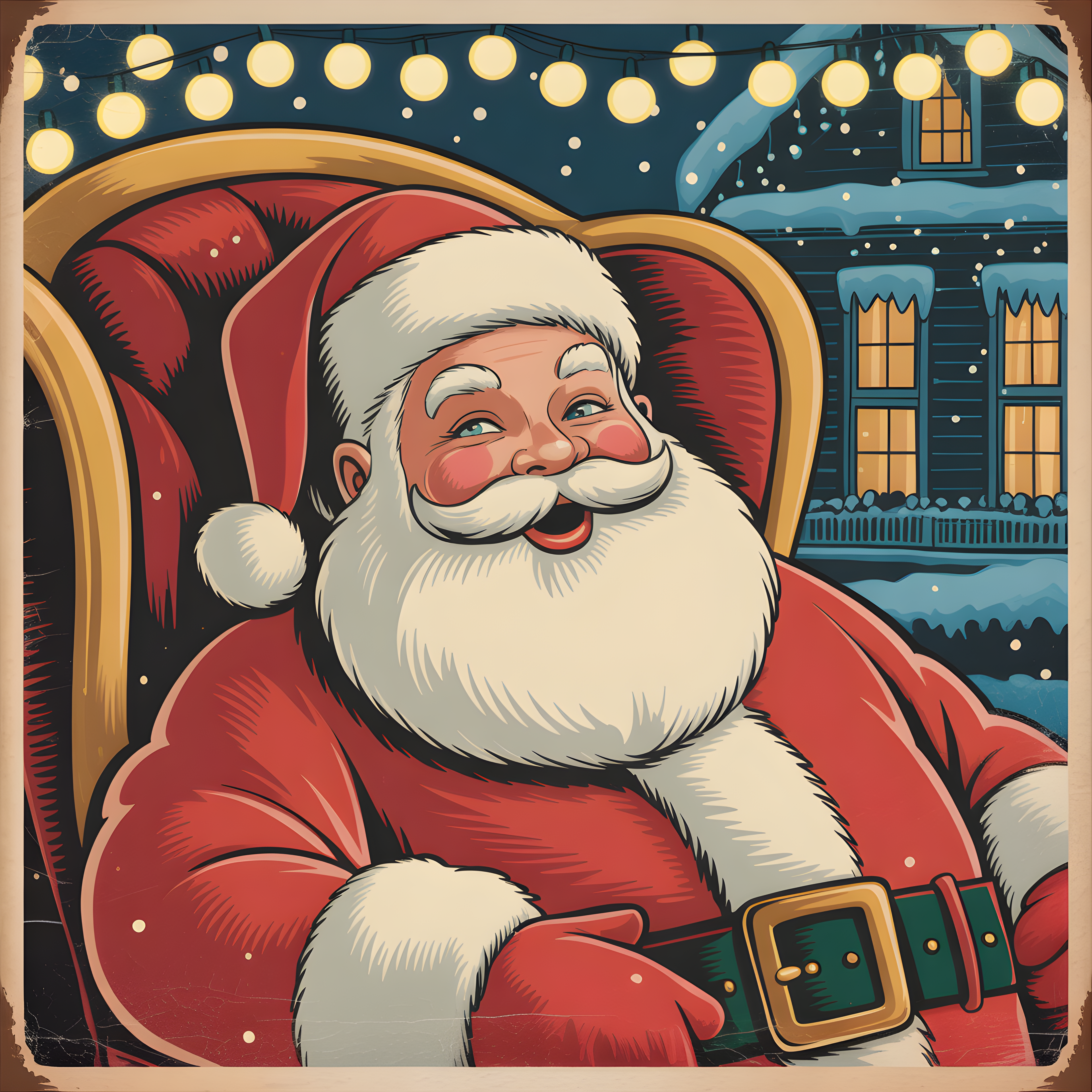 Vintage Santa Claus Christmas Wall Art