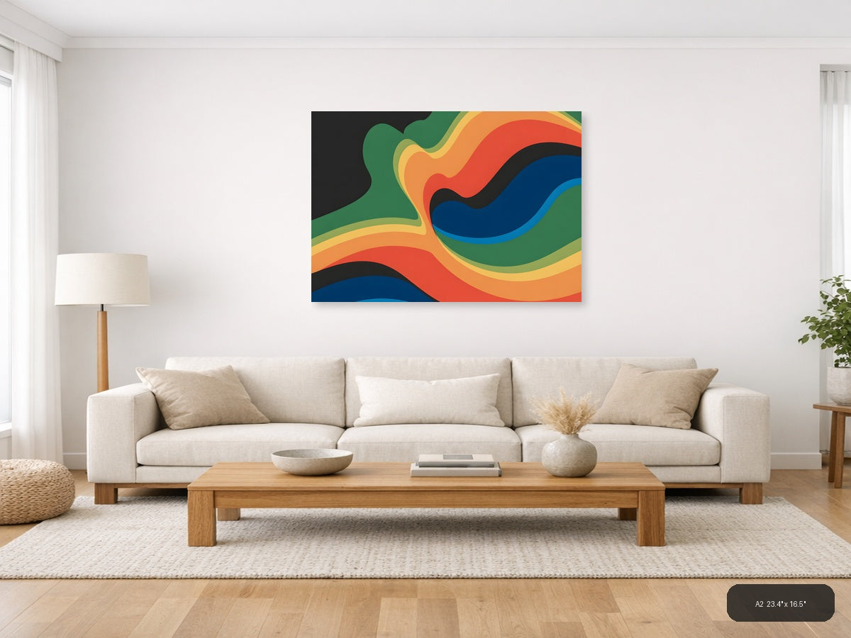 Colorful Abstract Wave Photography Wall Art — A2 / Living Room