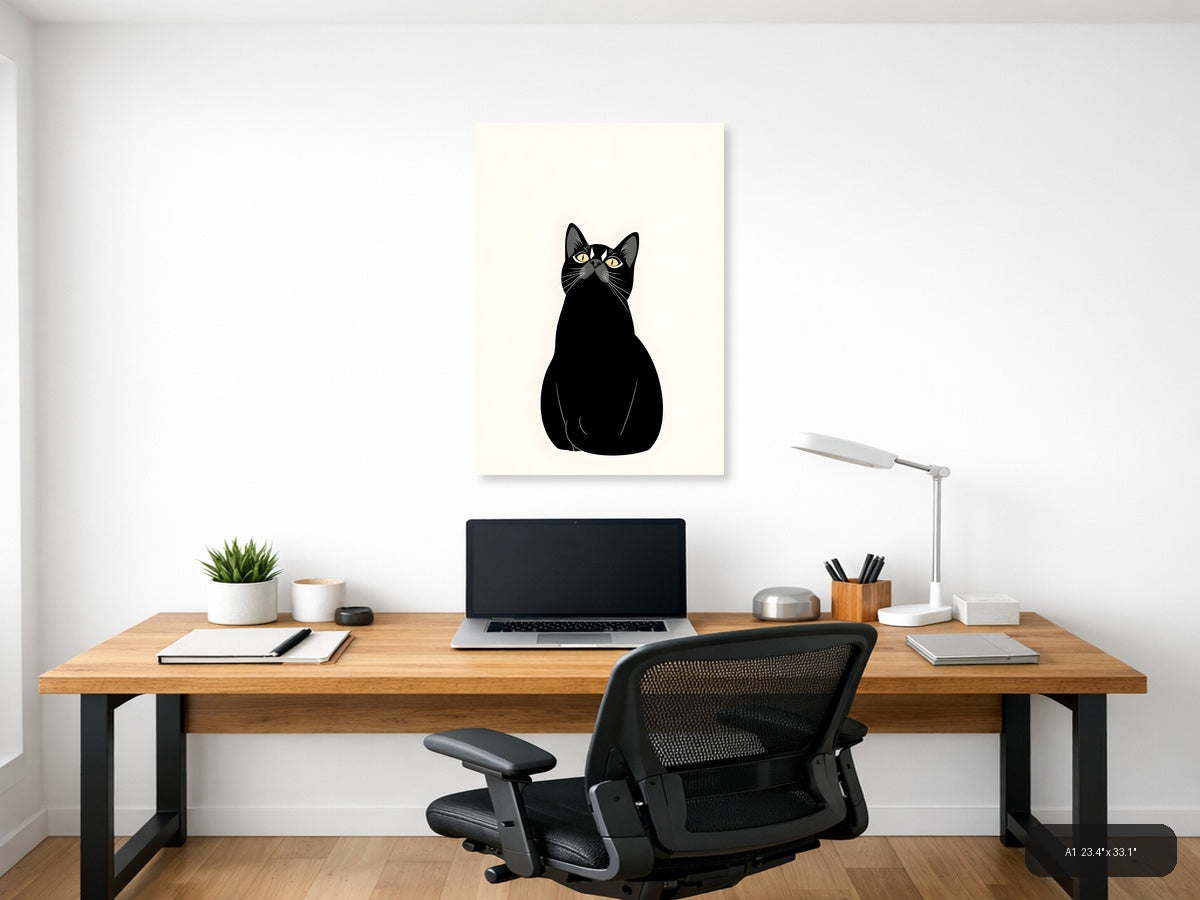 Cat Life Canvas Print | Minimalist Wall Art | A4 A3 A2 A1 — A1 (Office)