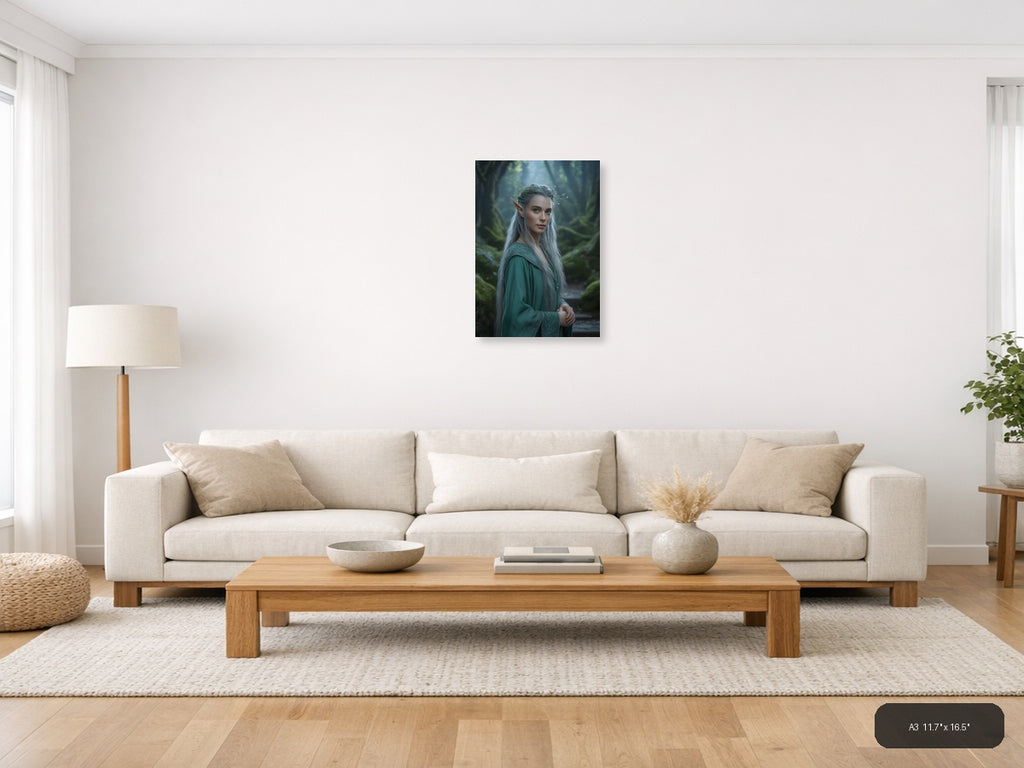 Mystical Elf in Enchanted Forest Photography Wall Art — A3 / Living Room