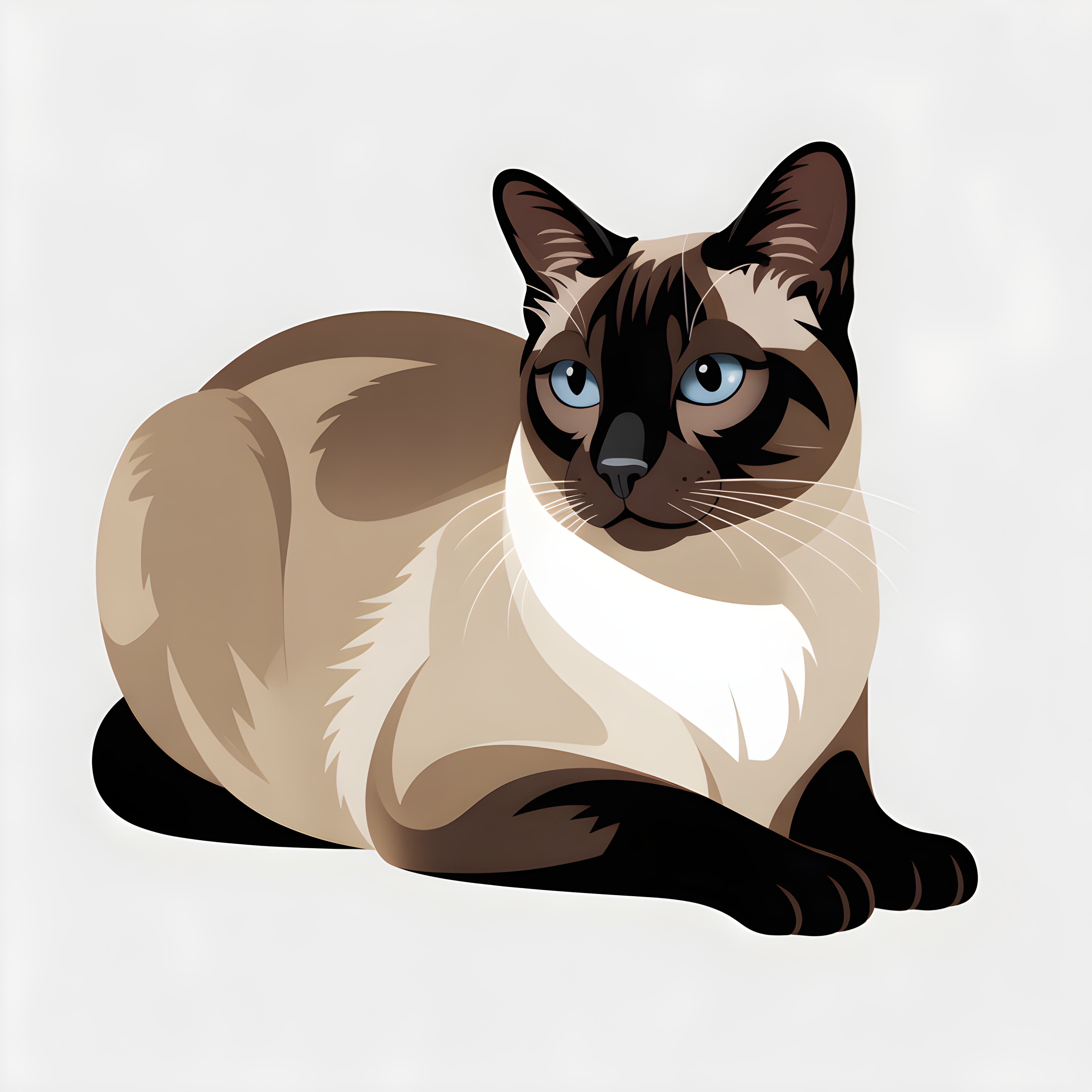 Siamese Cat with Blue Eyes Minimalist Wall Art