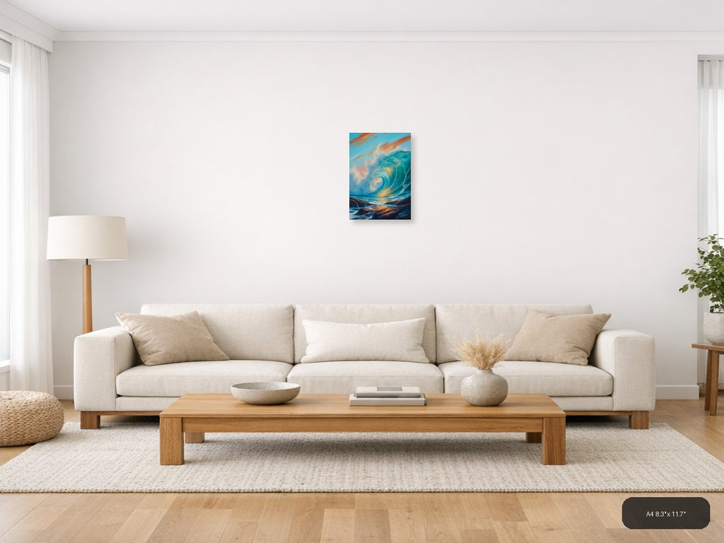 Ocean Horizon — Abstract (Portrait) Canvas Print | Abstract Wall Art | A4 A3 A2 A1 — A4 / Living Room