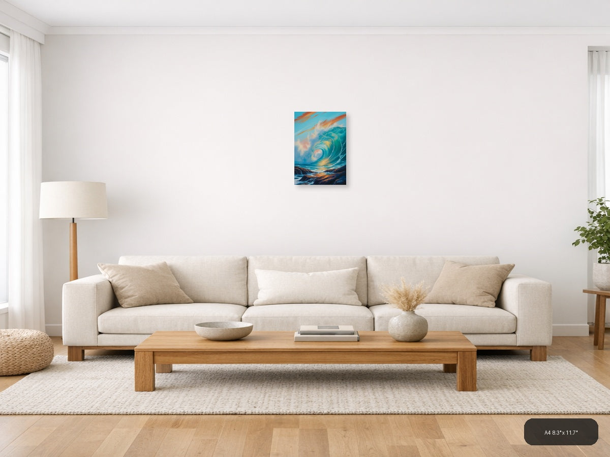 Ocean Horizon — Abstract (Portrait) Canvas Print | Abstract Wall Art | A4 A3 A2 A1 — A4 / Living Room