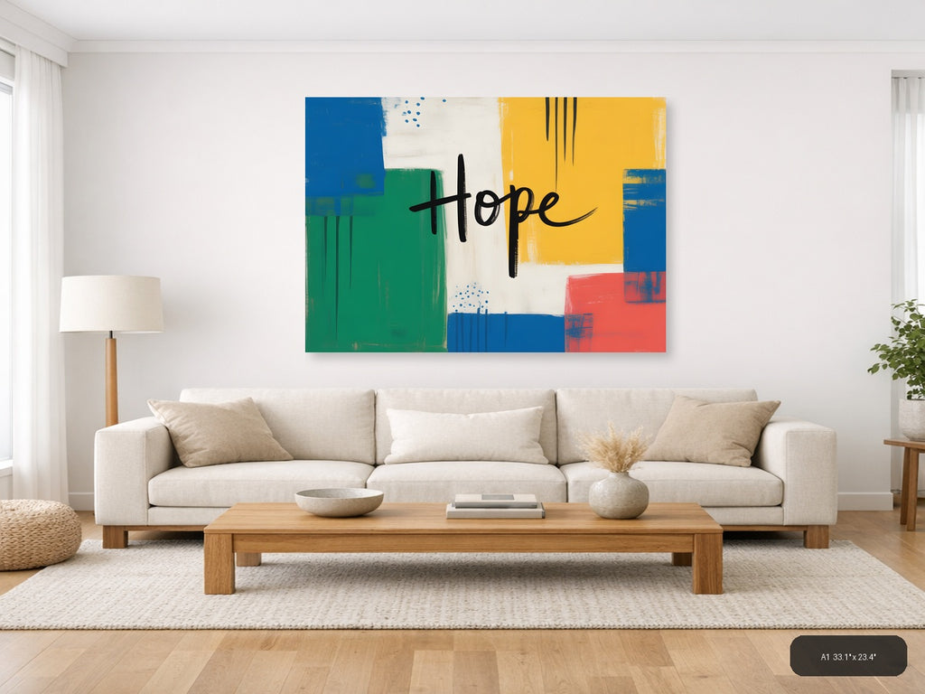 Hope Abstract Geometric Colorblock Modern Wall Art — A1 / Living Room
