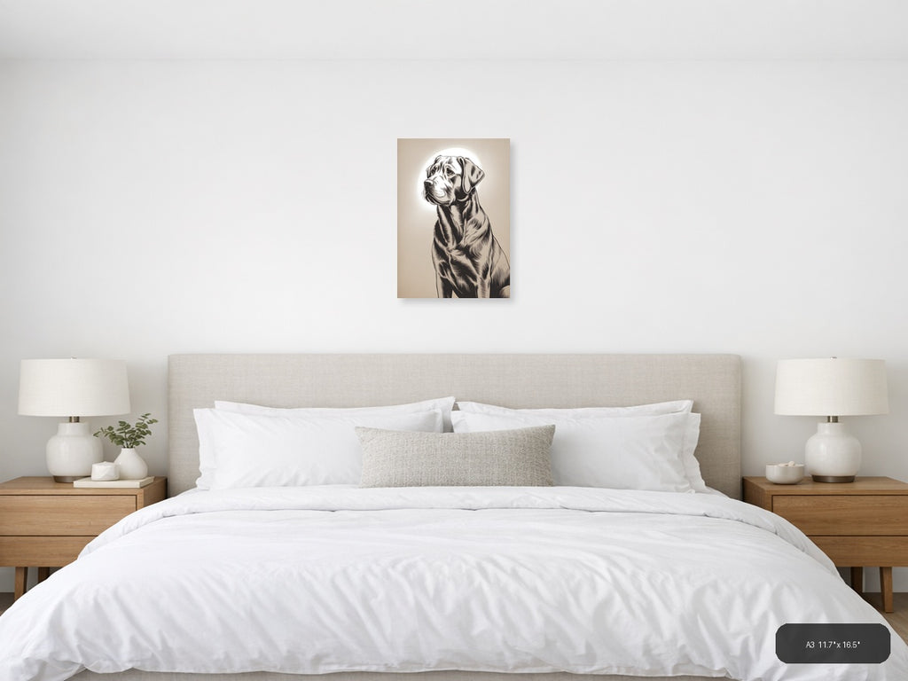 Labrador Retriever Portrait Line Art Wall Art — A3 / Bedroom