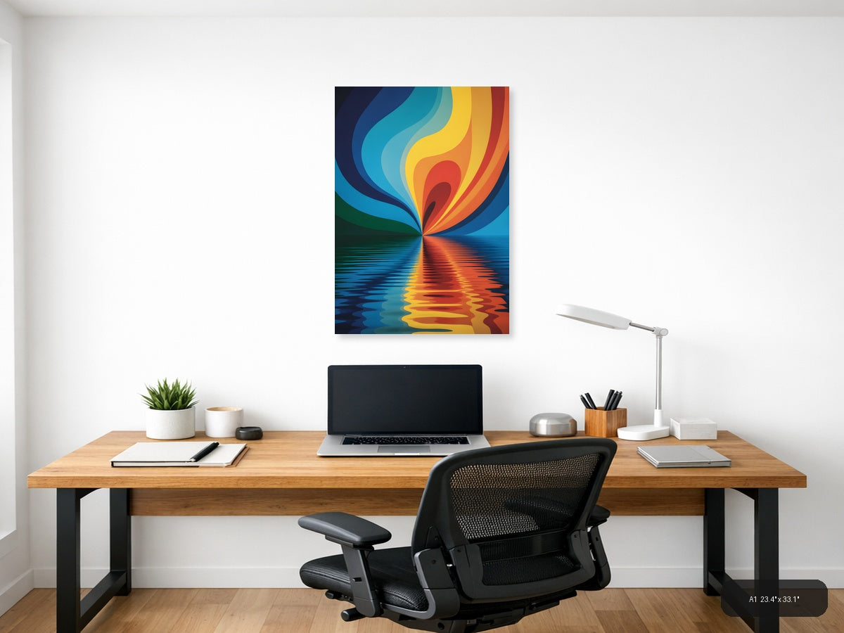 Colorful Flame Reflection Abstract Photography Wall Art — A1 / Office