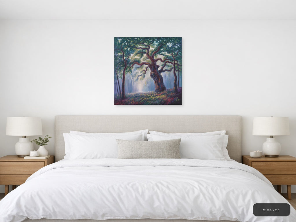 Ancient Forest Tree Landscape Abstract Wall Art — A2 / Bedroom