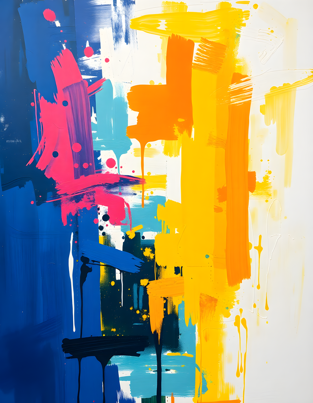 Bold Abstract Paint Splash Portrait Wall Art