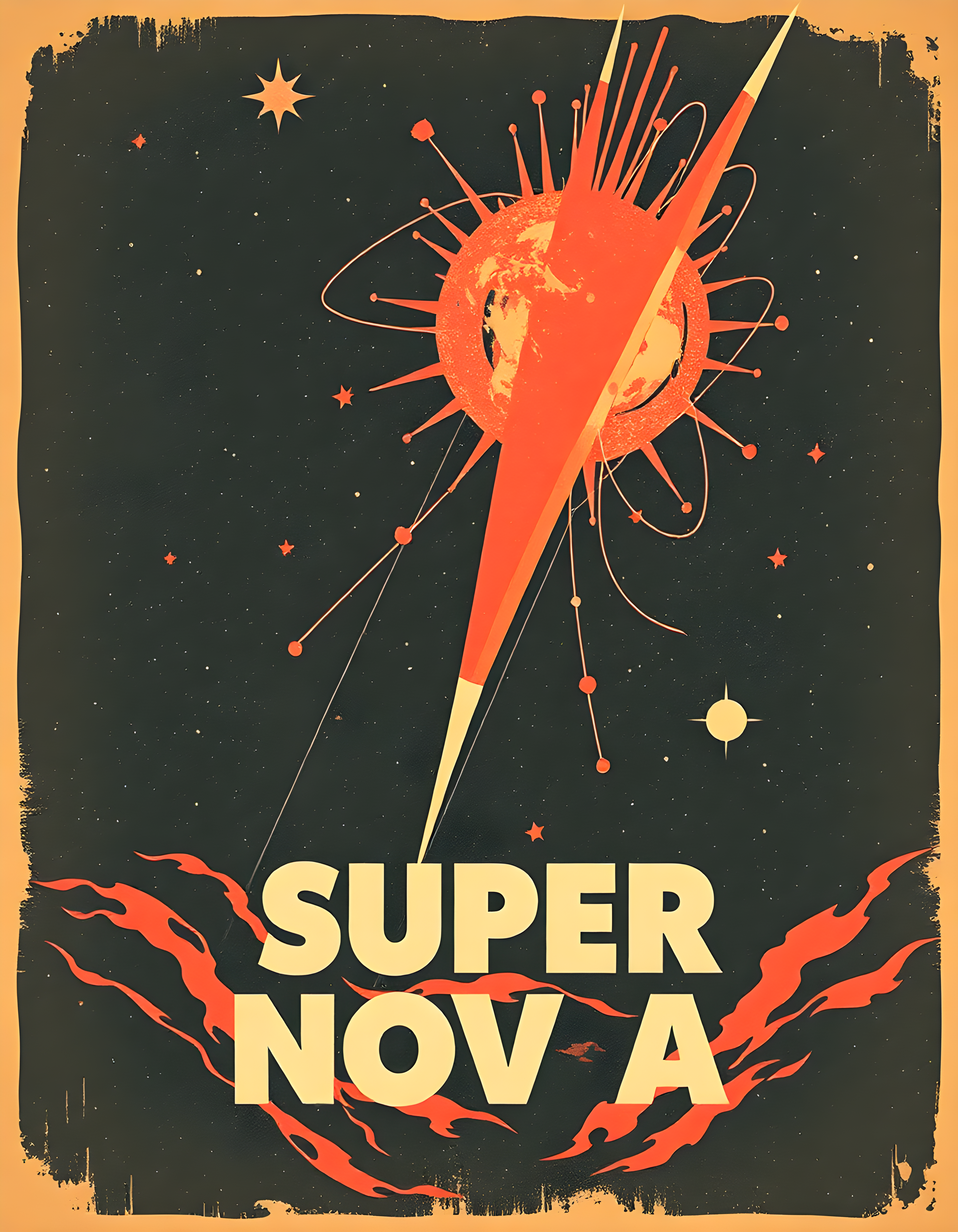 Supernova Vintage Retro Space Explosion Wall Art