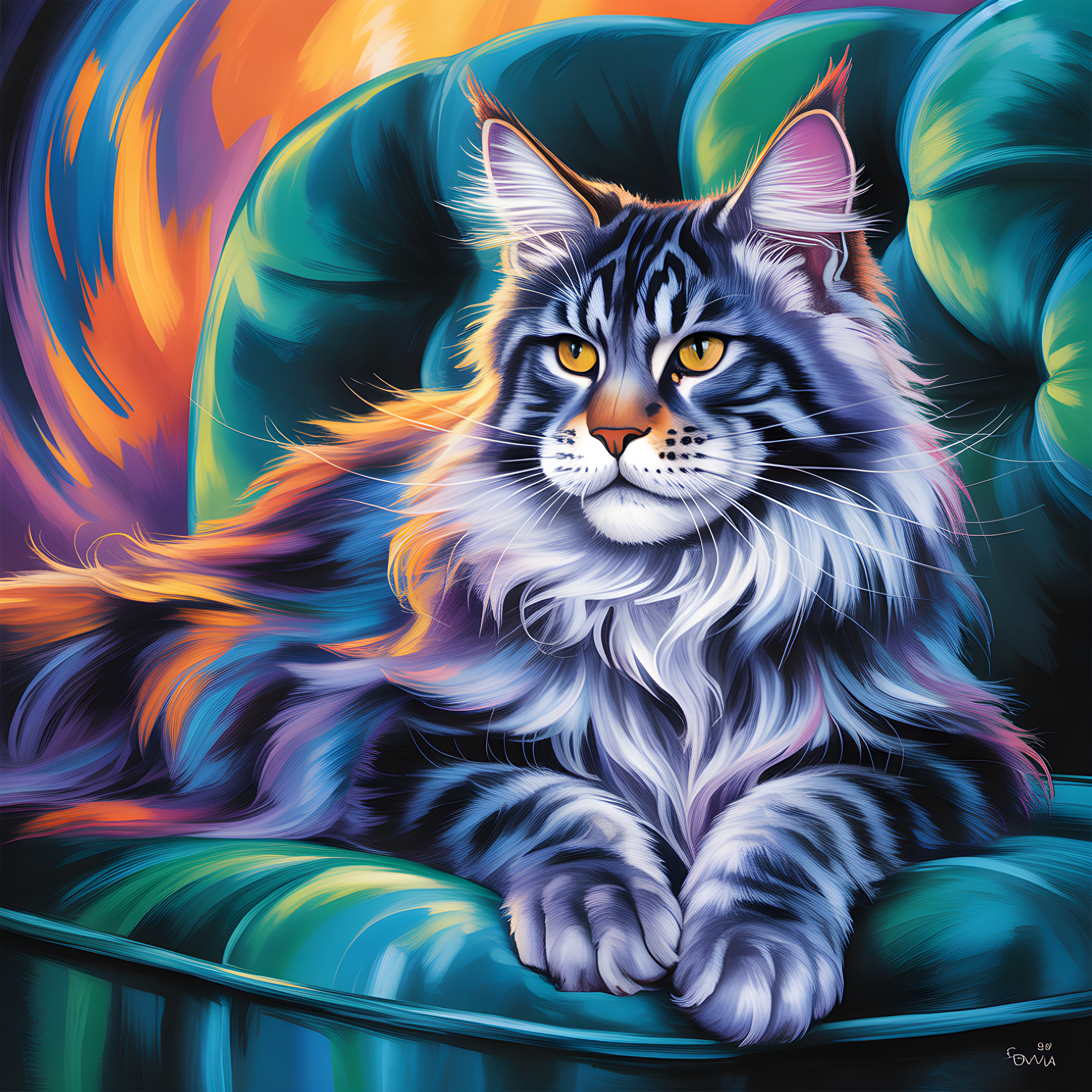 Colorful Abstract Lynx Portrait - Vibrant Wall Art