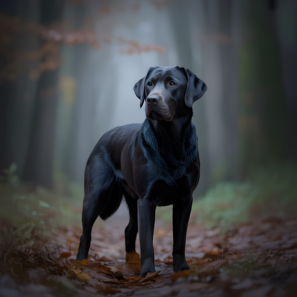 Black Labrador in Forest - Dog Photography Wall Art