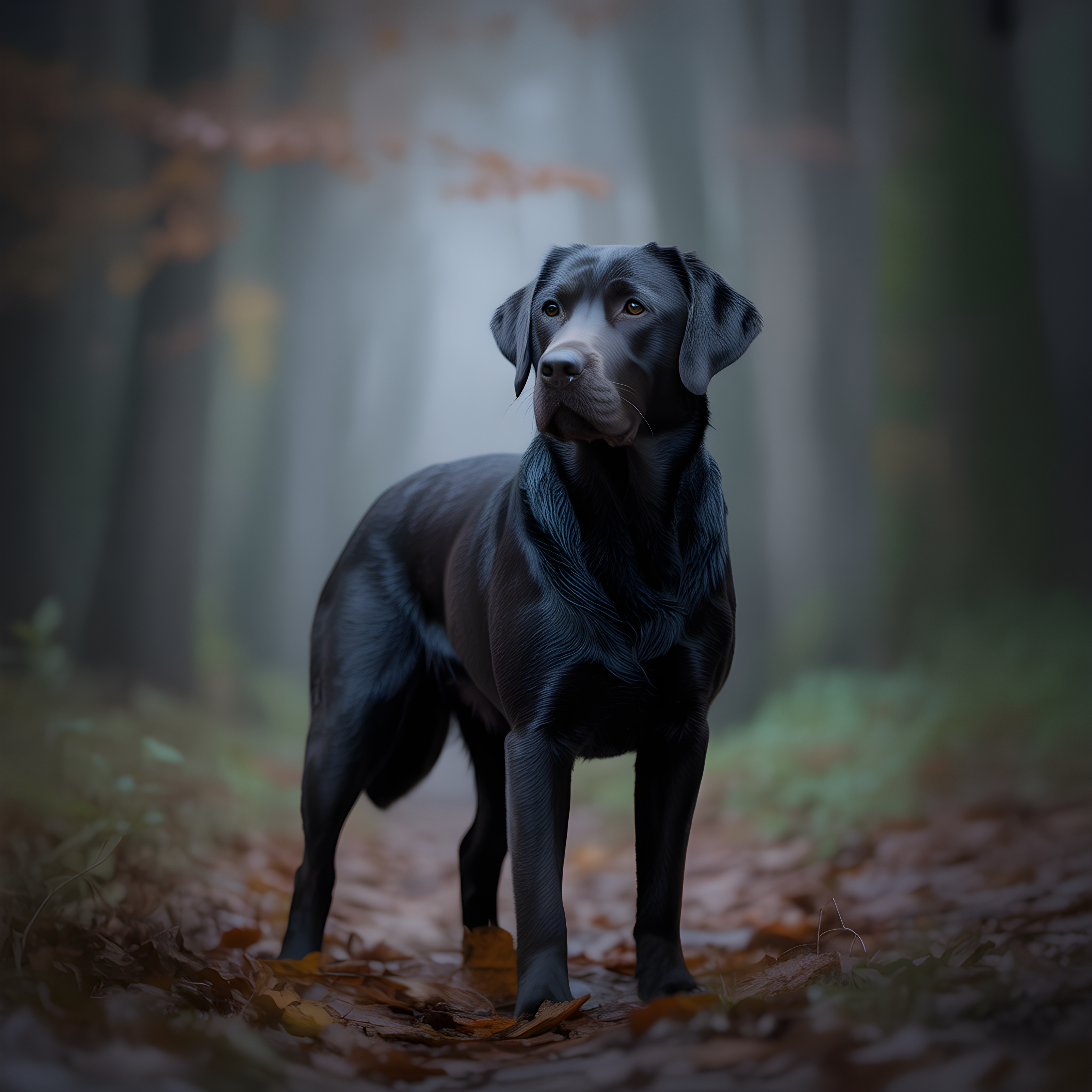 Black Labrador in Forest - Dog Photography Wall Art