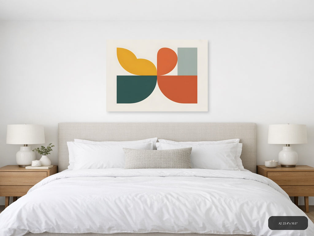 Minimalist Geometric Shapes Abstract Modern Wall Art — A2 / Bedroom