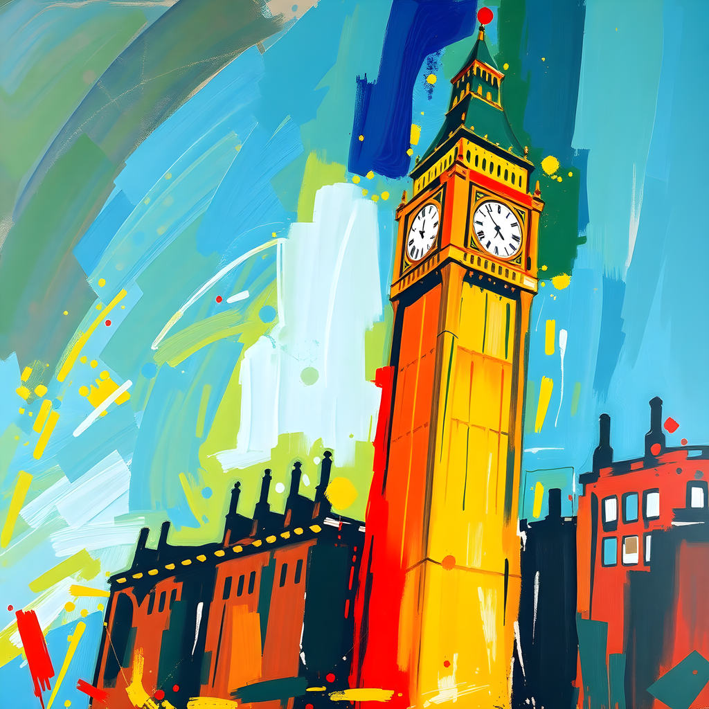 Abstract Big Ben Clock Tower London Wall Art