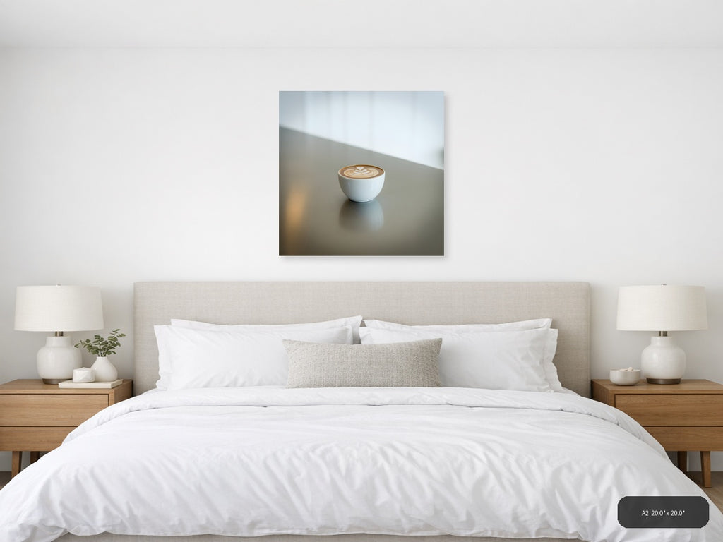 Minimalist Latte Art Coffee Cup Wall Art — A2 / Bedroom