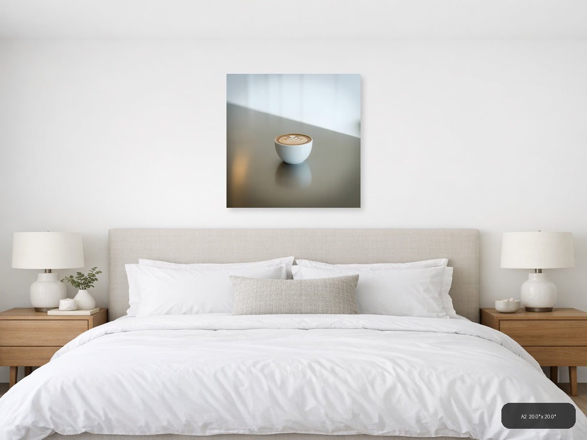Minimalist Latte Art Coffee Cup Wall Art — A2 / Bedroom