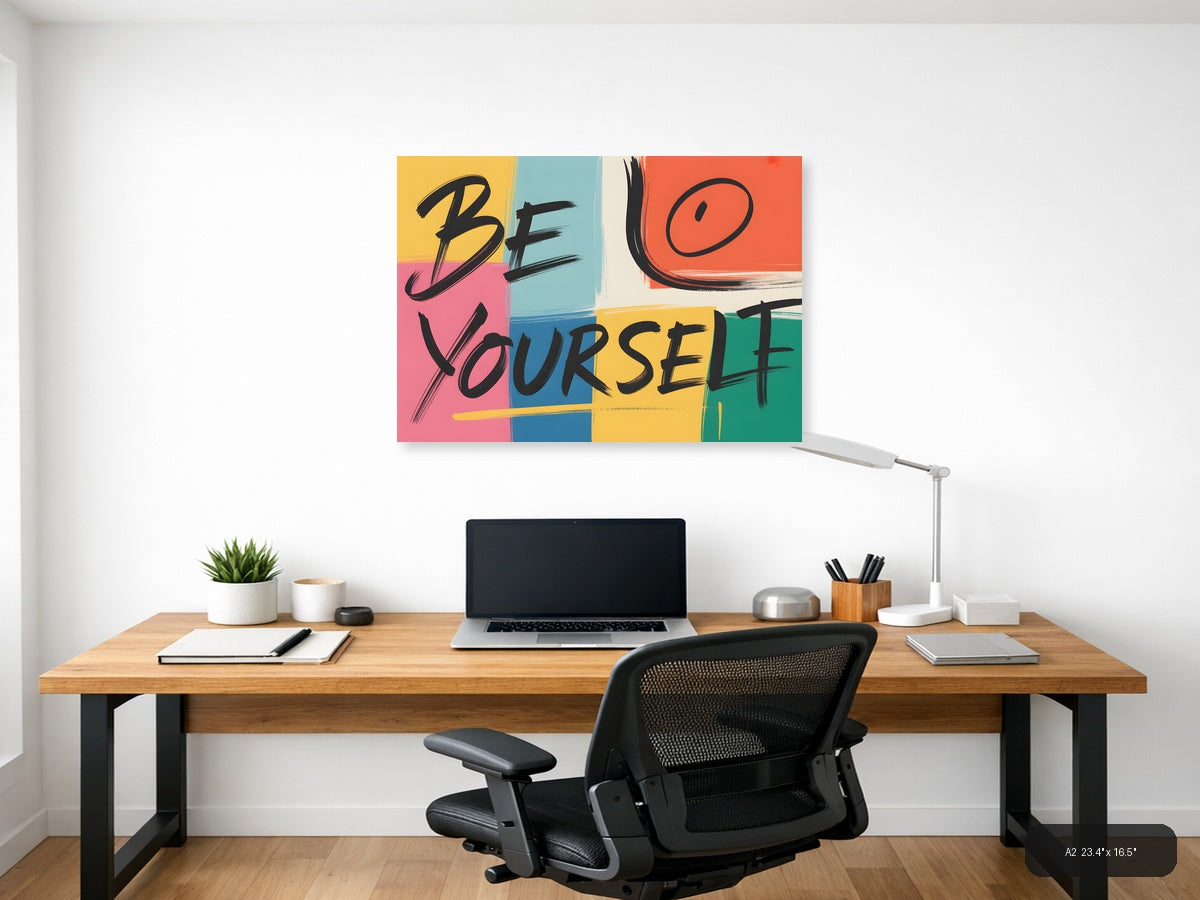 Be Yourself Abstract Colorblock Pop Art Wall Art — A2 / Office