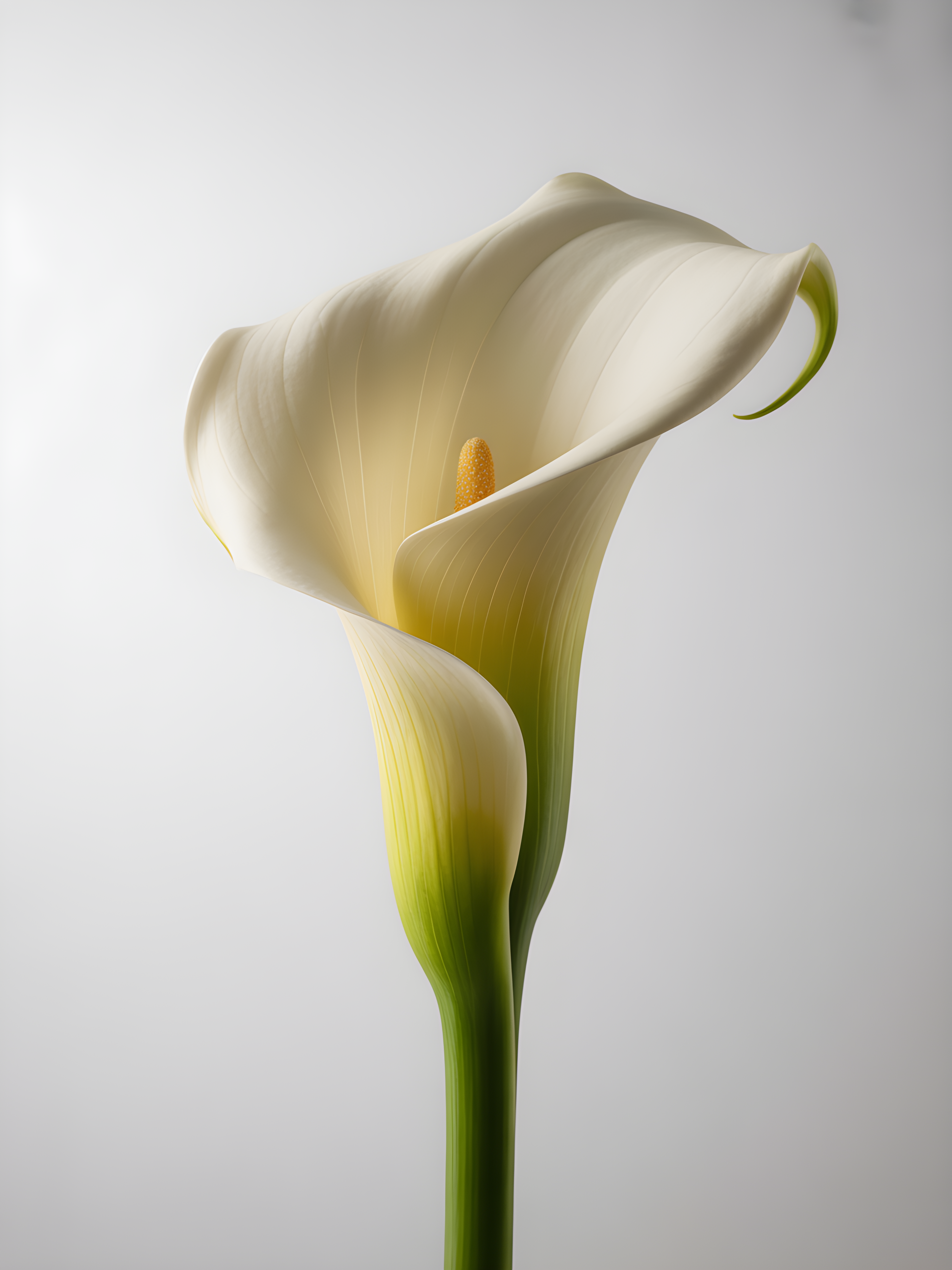 White Calla Lily Minimalist Botanical Wall Art