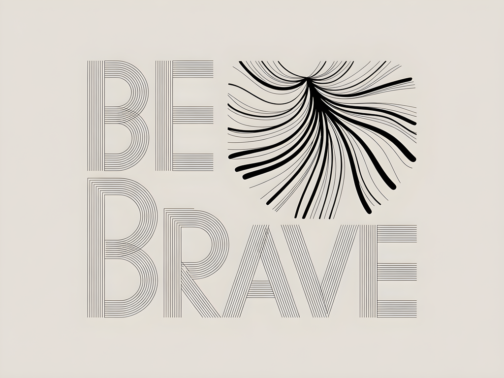 Be Brave Line Art Print | Minimalist Wall Art