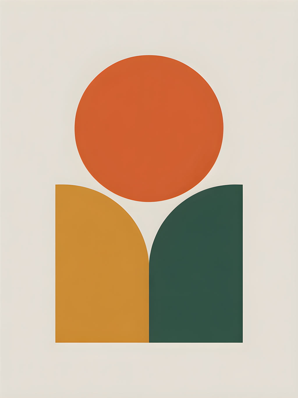 Minimalist Geometric Circle and Arch Wall Art