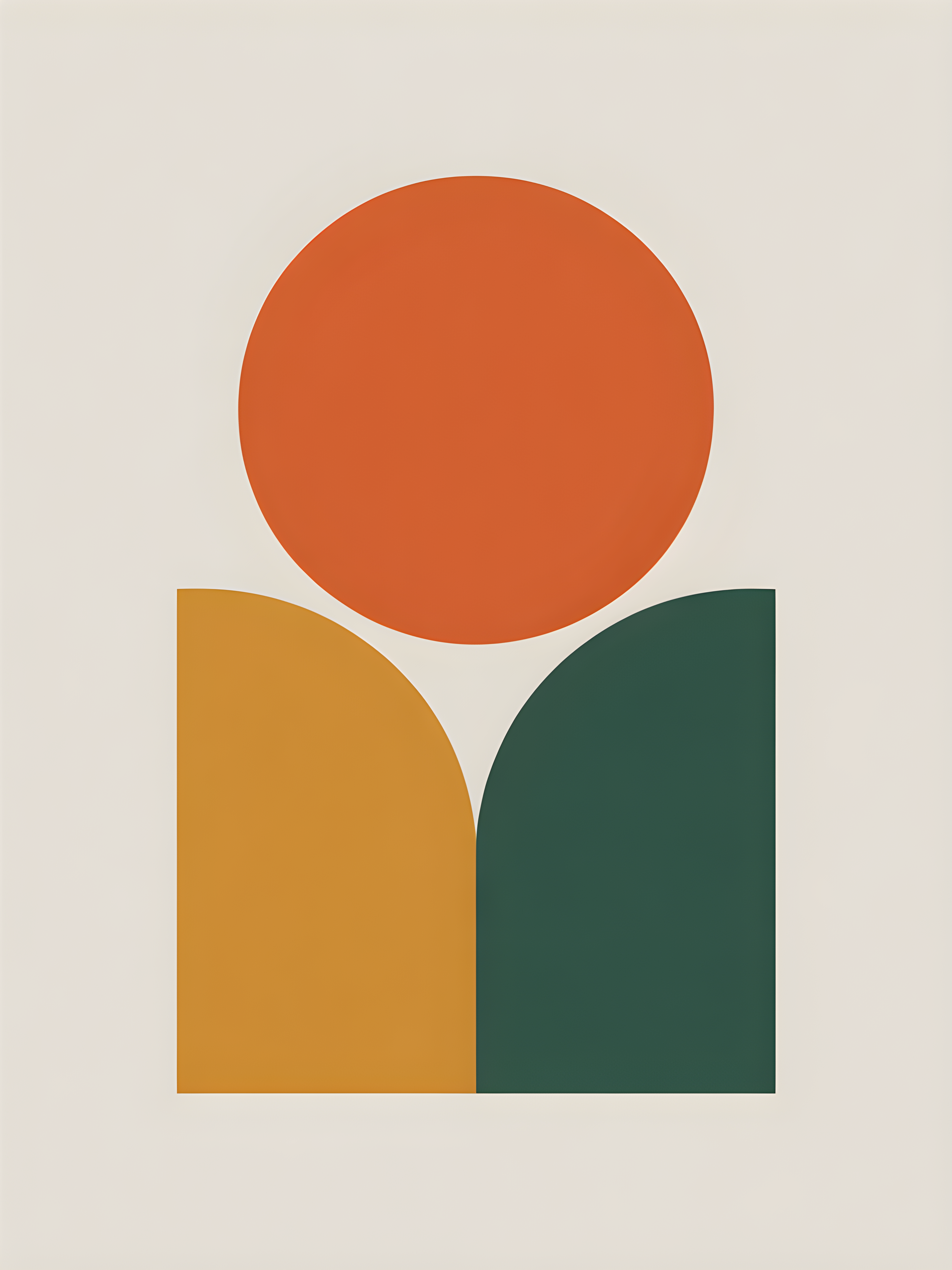 Minimalist Geometric Circle and Arch Wall Art