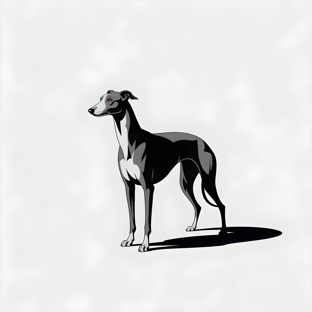 Minimalist Black Greyhound Dog Standing Wall Art