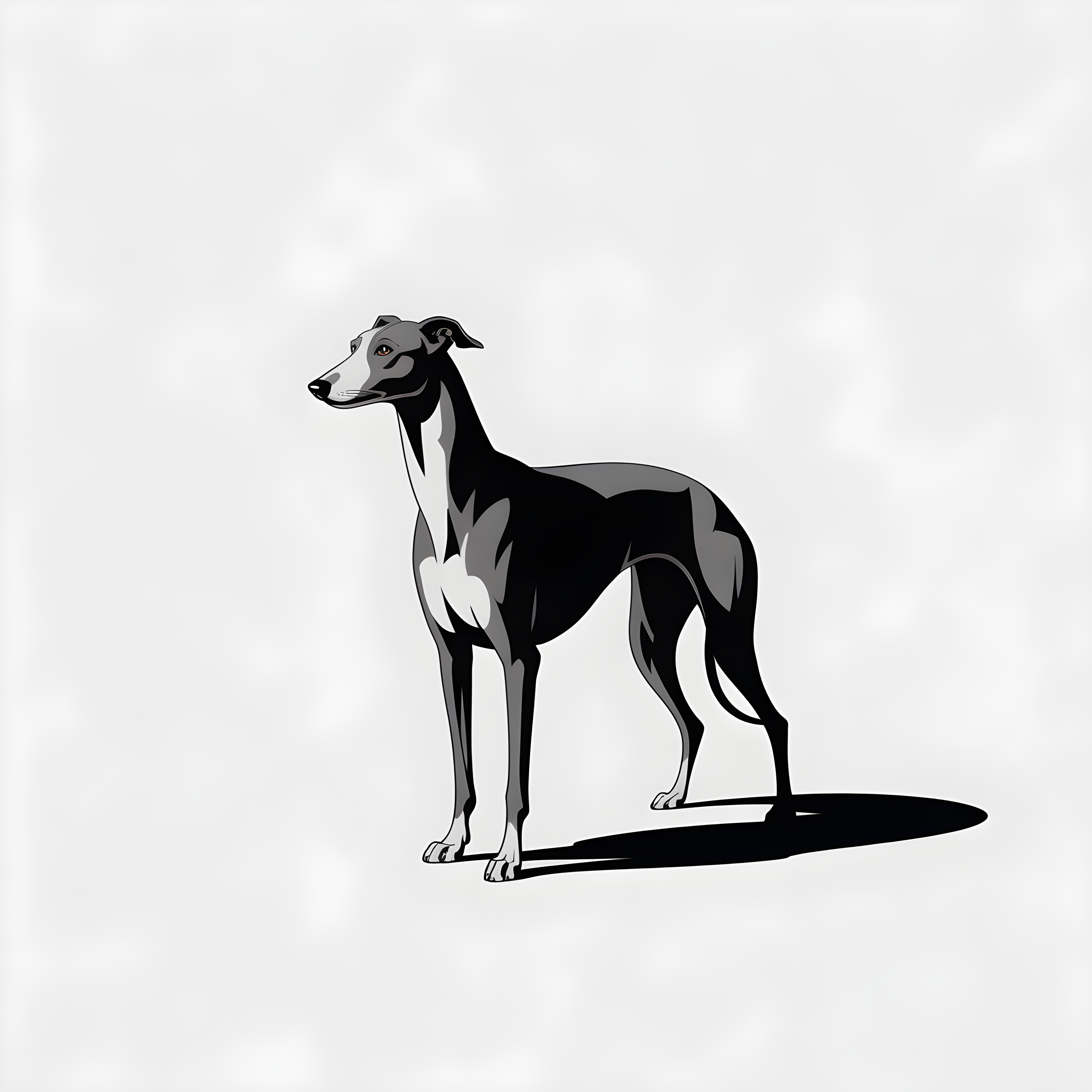 Minimalist Black Greyhound Dog Standing Wall Art