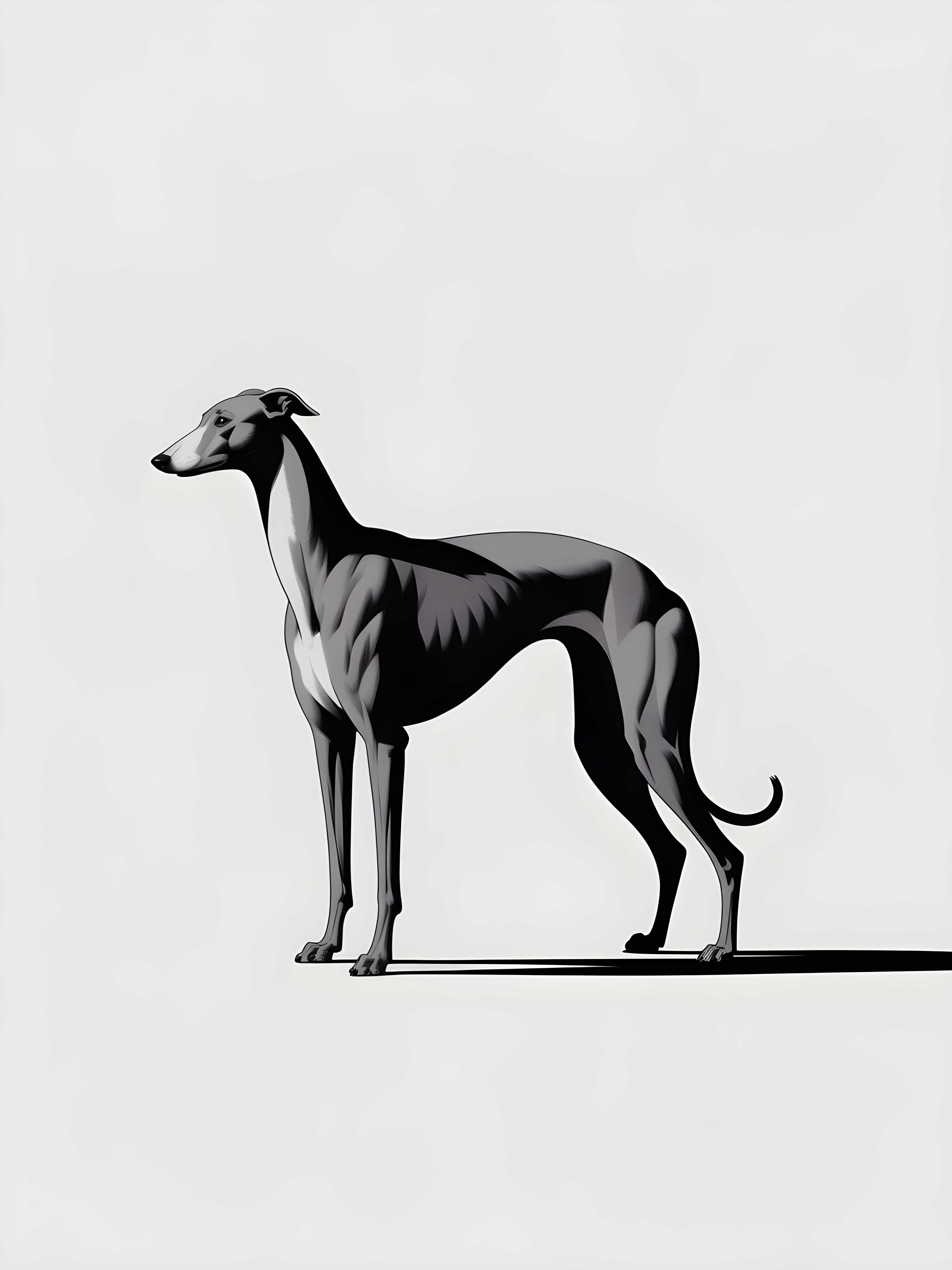 Minimalist Greyhound Dog Portrait Wall Art