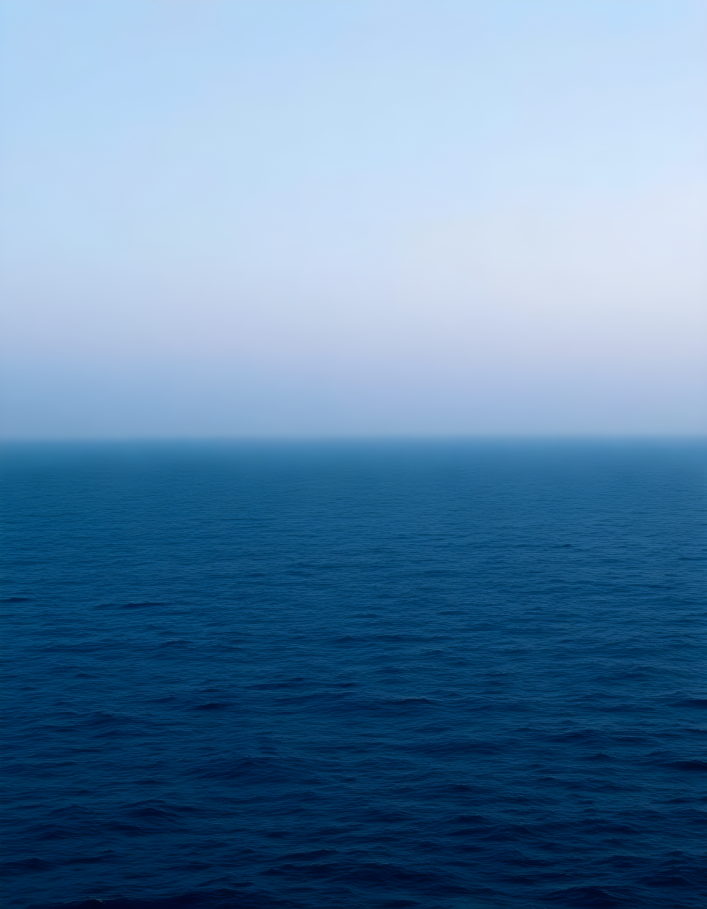 Minimalist Ocean Horizon Blue Gradient Wall Art