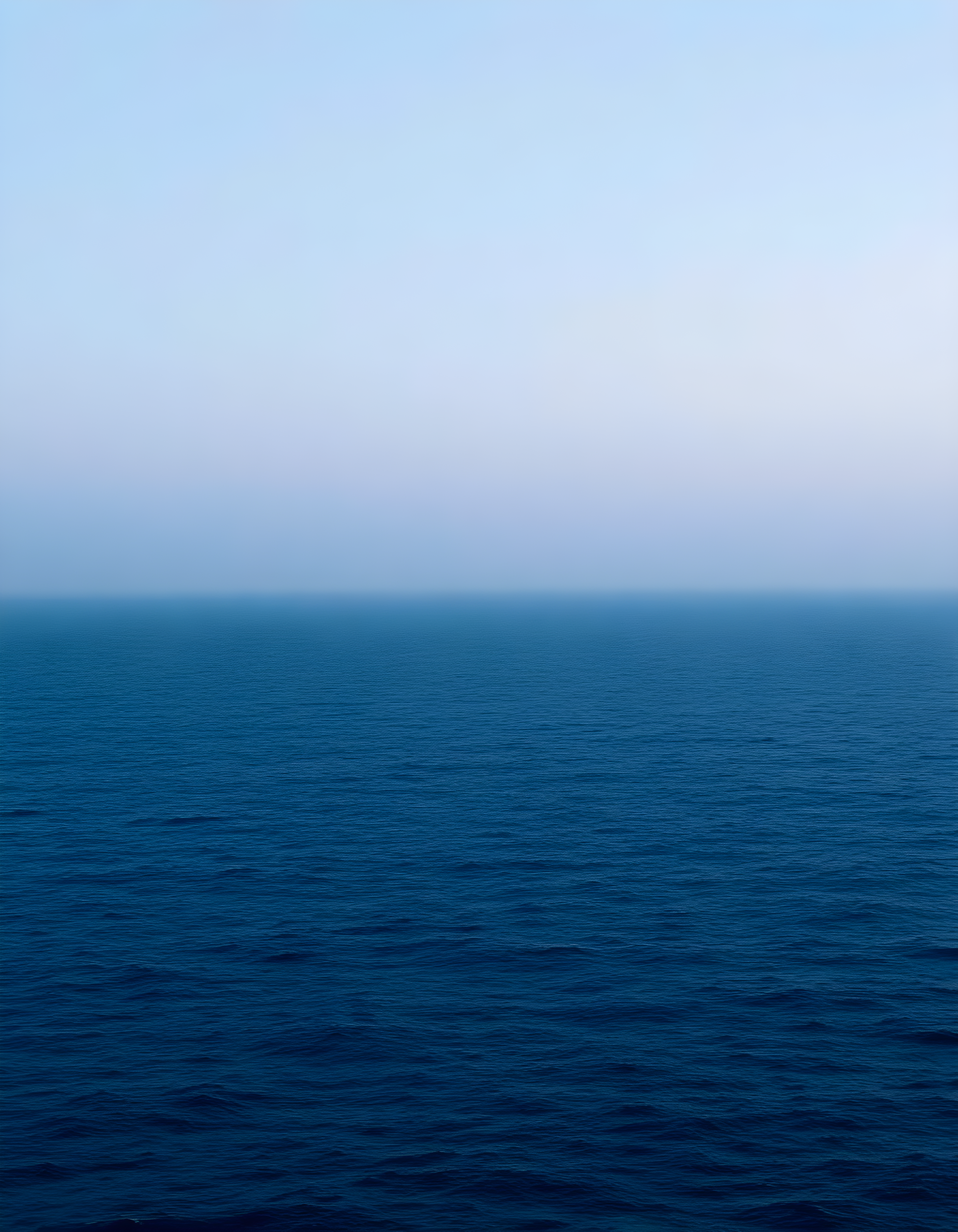 Minimalist Ocean Horizon Blue Gradient Wall Art