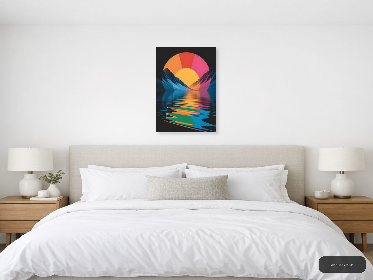 Colorful Sunset Mountain Landscape Photography Wall Art — A2 / Bedroom