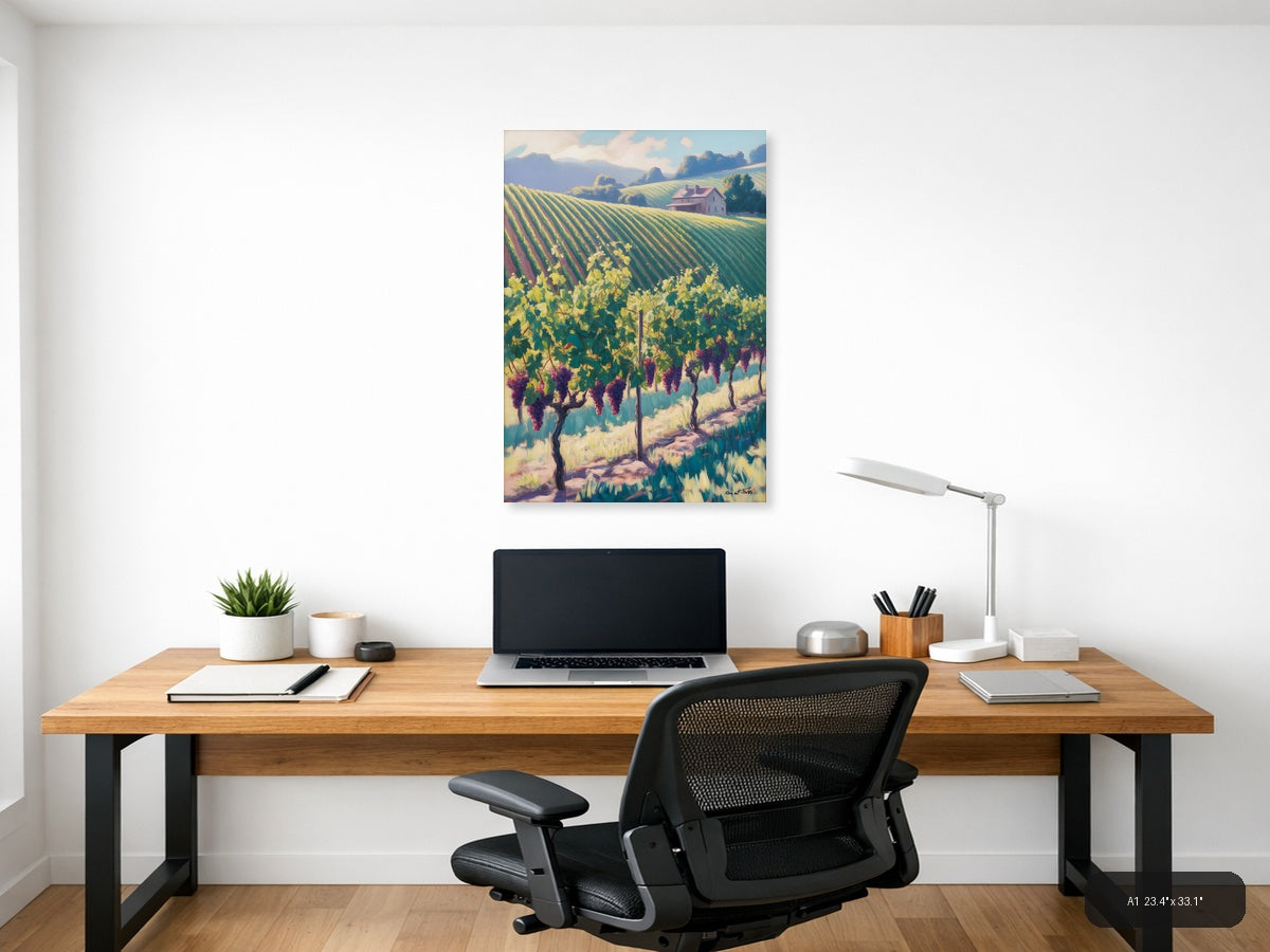 Wine — Abstract (Portrait) Canvas Print | Abstract Wall Art | A4 A3 A2 A1 — A1 / Office