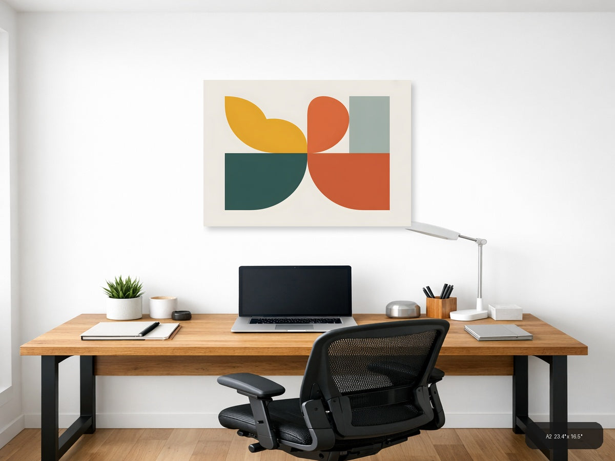 Minimalist Geometric Shapes Abstract Modern Wall Art — A2 / Office