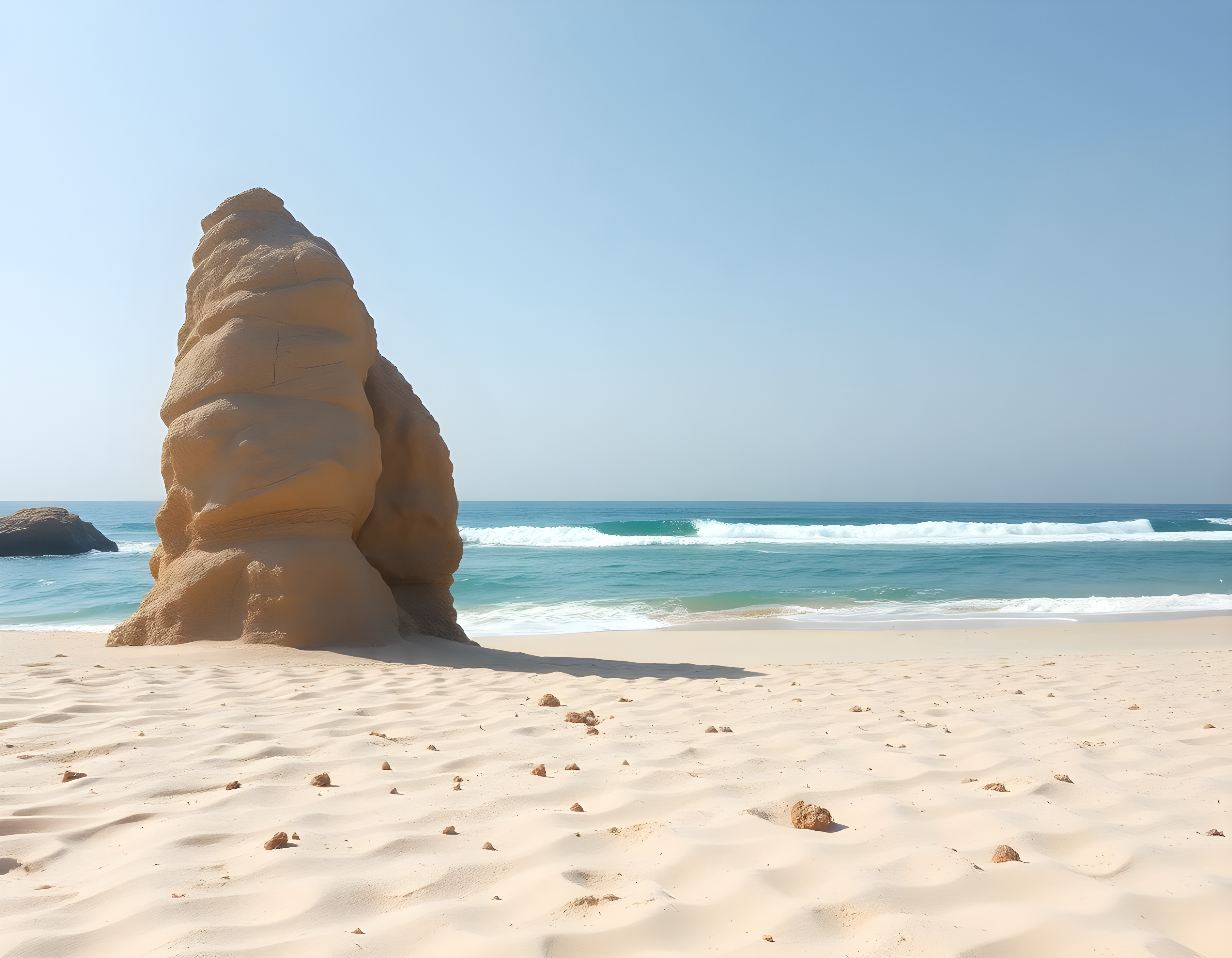 Minimalist Beach Rock Formation Wall Art