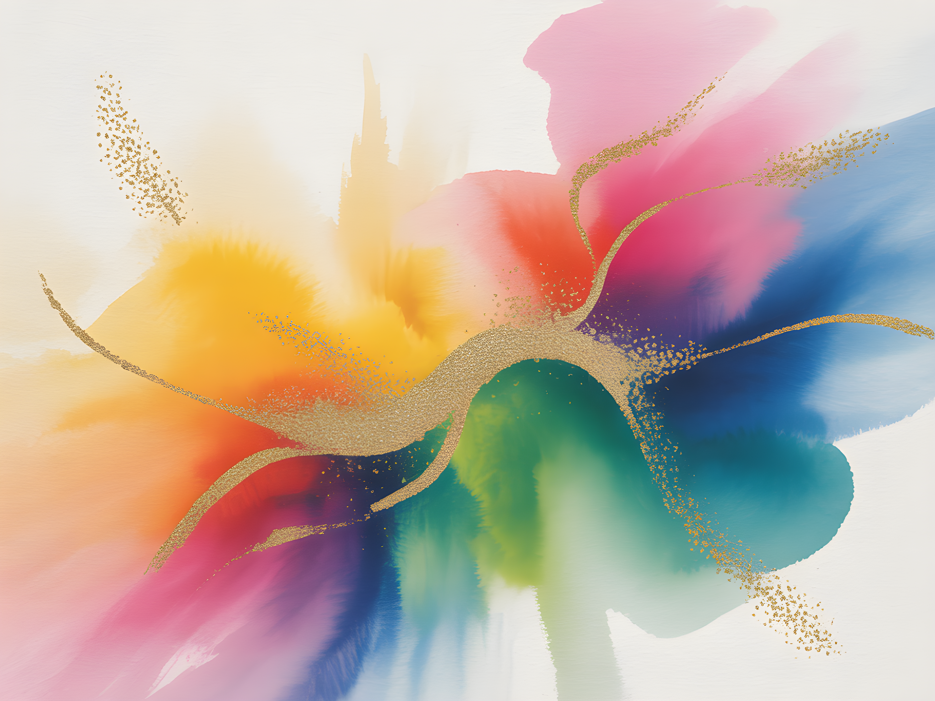 Colorful Abstract Watercolor Flower Wall Art