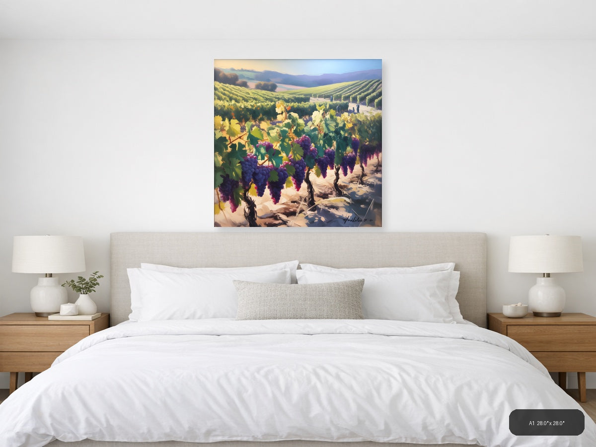 Purple Vineyard Landscape Abstract Wall Art — A1 / Bedroom