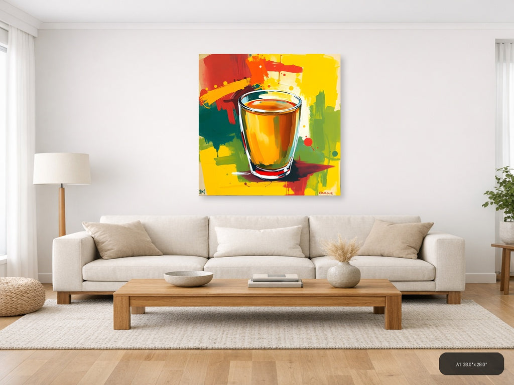 Colorful Abstract Beer Glass Pop Art Wall Art — A1 / Living Room