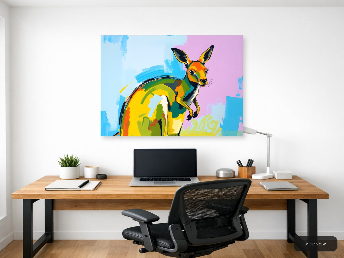 Colorful Abstract Deer Portrait Modern Wall Art — A1 / Office
