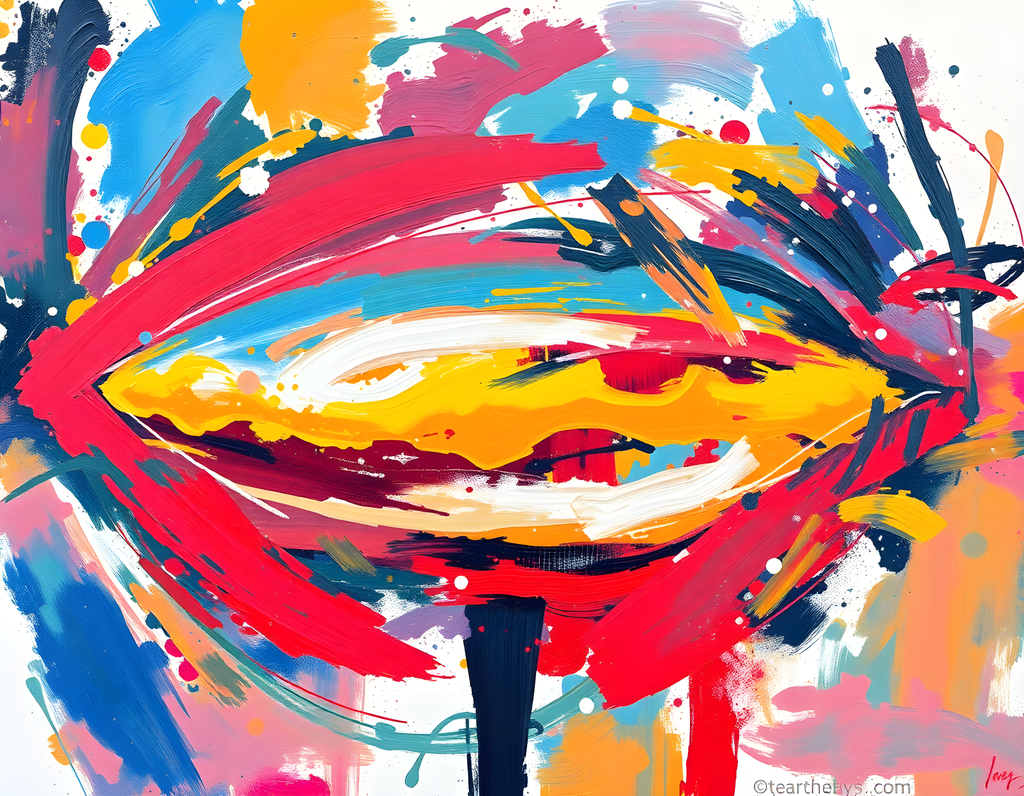 Colorful Abstract Face Expression Wall Art
