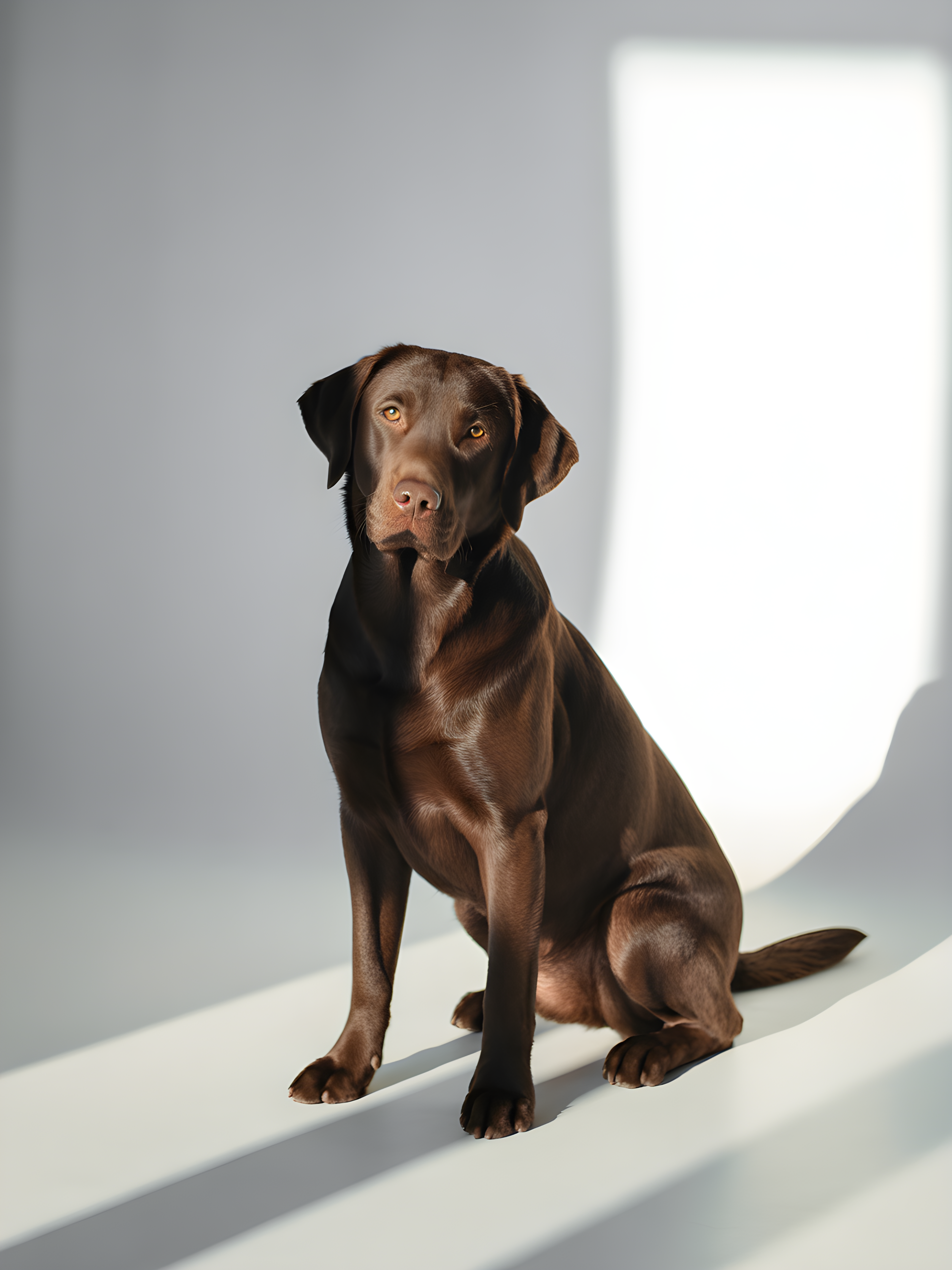 Chocolate Labrador Portrait Minimalist Wall Art