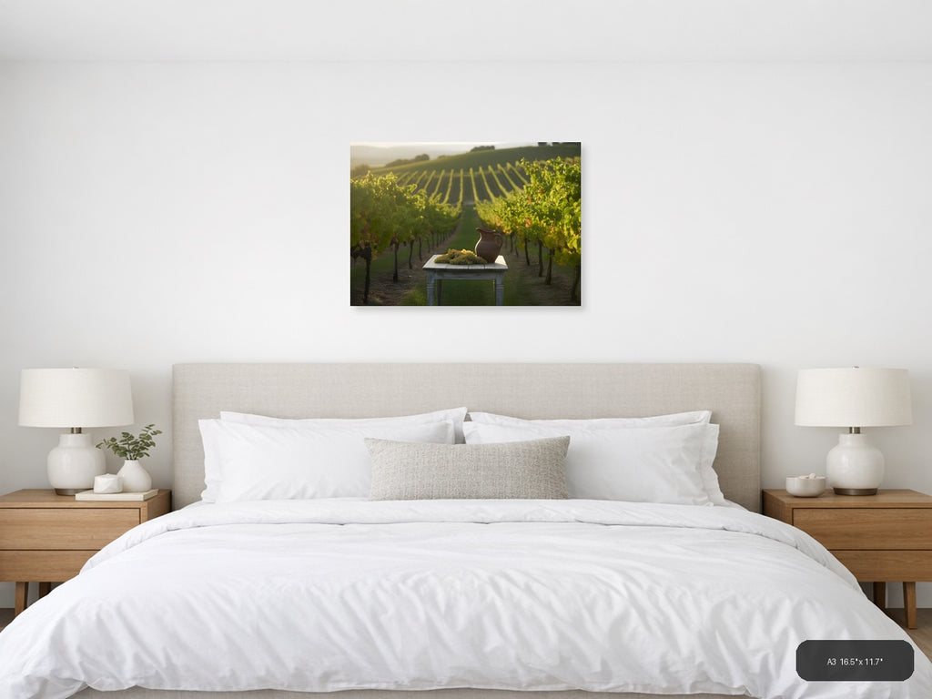 Wine — Minimalist (Landscape) Canvas Print | Minimalist Wall Art | A4 A3 A2 A1 — A3 / Bedroom
