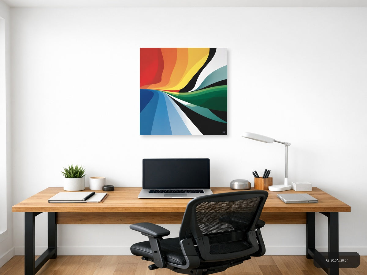 Colorful Abstract Wave Flow Modern Photography Wall Art — A2 / Office