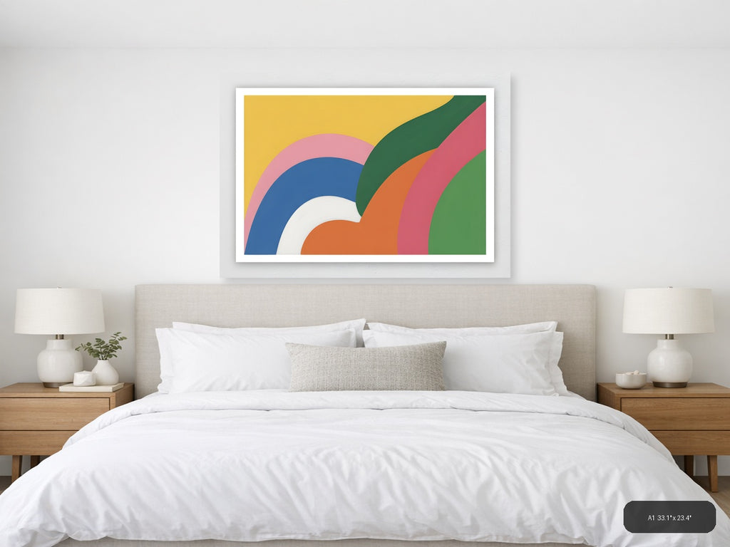 Colorful Abstract Rainbow Layers Modern Wall Art — A1 / Bedroom