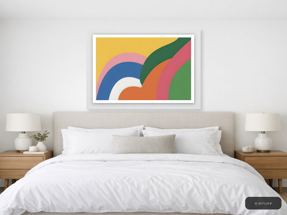 Colorful Abstract Rainbow Layers Modern Wall Art — A1 / Bedroom